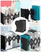MSDADA Adjustable Bookends, Bookends for Heavy Book, Expandable Book Organizer for Office, School, Libraries, Extends up to 19 inches (Black) - color: Black