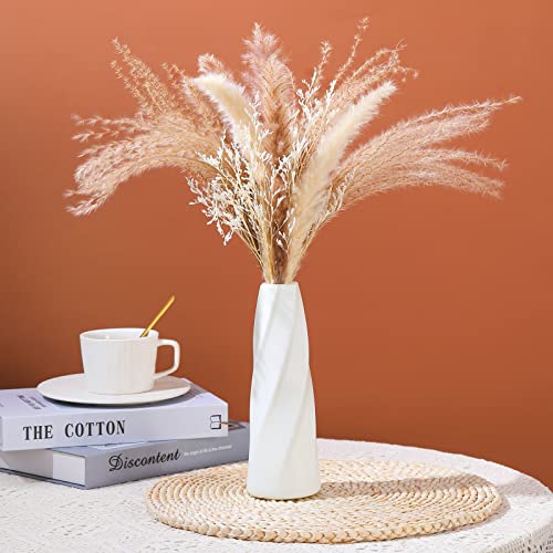 Didaey 10 Pack Composite Plastic Flower Vases Bulk White Small Boho Floral Vases for Dried Flower Bouquet Pampas Grass Centerpieces Fall Wedding Party Living Room Decor(Retro) - style: Retro