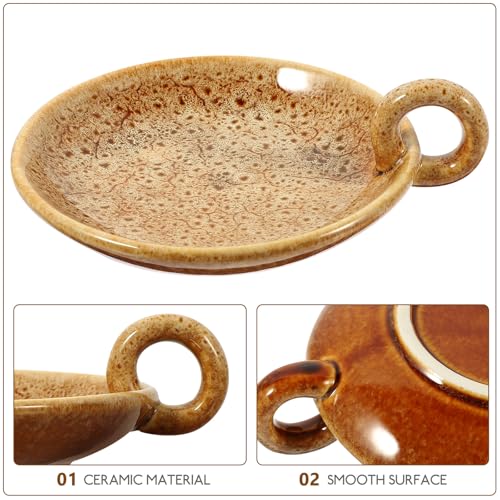 Ceramic Candle Plate Holder Decorative Candle Stand for Dining Table Spa Incense Cones Wedding Home Decor Khaki