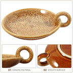 Ceramic Candle Plate Holder Decorative Candle Stand for Dining Table Spa Incense Cones Wedding Home Decor Khaki