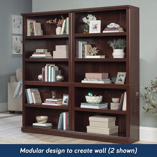Sauder Miscellaneous Storage 5-Shelf Bookcase/ Book shelf, Select Cherry finish - color: Select Cherry Finish