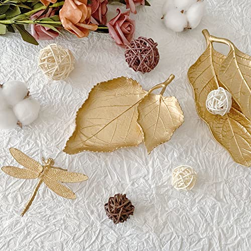 Small Leaf Shaped Trinket Dish, Decorative Gold Jewelry Dish Tray, Ring Hodler Dish Jewelry Organizer - color: 2-Tier Mulberry Leaf