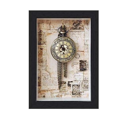Pocket Watch Display Case,Wood Pocket Watch Box,Wall Cabinet Shadow Box,Keychain Display Case,Pocket Watch Display Storage Travel Case Organizer,Suitable for pocket watches,keychains,medals,1 pack.