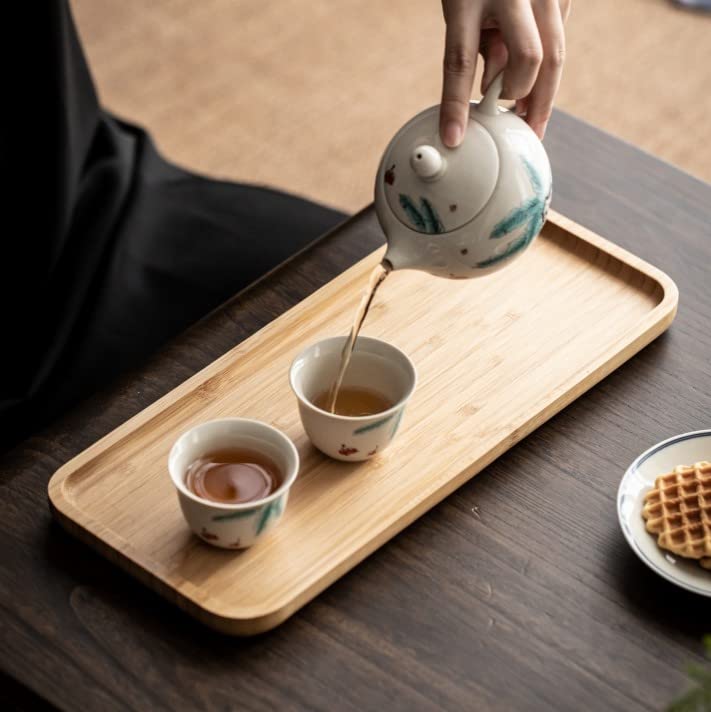 Bamboo Vanity Tray, Bathroom Counter Tray, Toilet Tank Tray, Bathroom Tray for Organizing and Home Decor, 14.2 x 6 x 0.8 inch - size: 14.2" x 6" x 0.8"