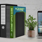 Acrimet Metal Bookends, Jumbo Size 9" H x 4" W x 4-1/2" D, Non-Skid Book Stand for Shelves, Heavy Duty Book Stopper, Black, 1 Pair
