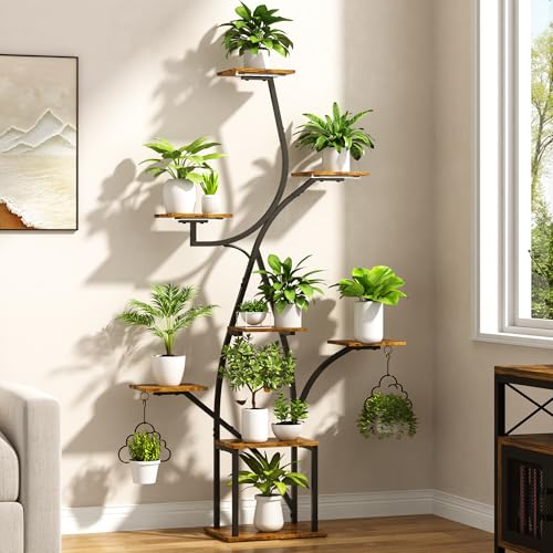 63" Plant Stand Indoor with Grow Lights 8 Tier Indoor Plant Shelf Y Shape Plant Shelf for Indoor Plant Multiple Metal Corner Plant Stand Plant Holder Plant Rack Indoor - color: Monochromatic, size: Width-38 in
