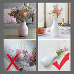 White Plastic Flower Vase, Ceramic-Look Decorative Vase for Flowers, Small and Cute for Home Living Room Dining Wedding Bouquet Decor (8 inches)