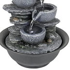10.6inch Rock Indoor Water Fountain Zen Meditation Tabletop Fountain with LED Light for Home Office Bedroom - color: 10 3/5"_1