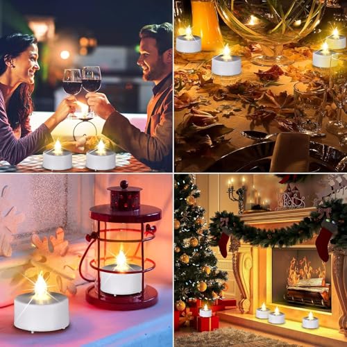 Hanzim Battery Operated LED Tea Lights: 12PACK Flameless Votive Candles Lamp Realistic and Bright Flickering Holiday Gift Long Lasting 150Hours for Seasonal & Festival Celebration Warm White - color: Warm White, size: 12pack