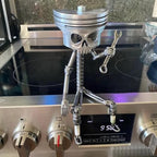 Carving Piston Face Sculpture Metal Art Figurine,Carved Skeleton Sculpture Ornaments,Handmade Man Head Statue Office Home Table Desk Decor, SliverCarving Piston Face Sculpture