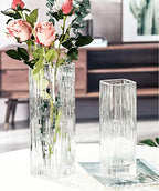 Modern Minimalist Glass Square Vase, Crystal Glass Vase, White - color: White