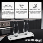 2-Piece Water Absorbing Stone Tray Set – Fast-Dry Diatomite Soap Trays for Bathroom & Kitchen Sink, Silver Finish - color: Silver