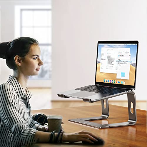 BESIGN LS03 Aluminum Laptop Stand, Ergonomic Detachable Computer Stand, Notebook Holder Compatible with Air, Pro, Dell, HP, Lenovo More 10-15.6" Laptops, Gray - color: C-Gray