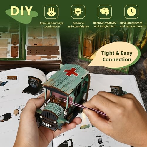 CCCDF Book Nook Kit, DIY Scene Miniature House Kit Tiny House Mini Booknook Craft Bookshelf Decor, 3D Puzzles for Adults, Gifts for Book Lovers (The Radium Lady) - style: The Radium Lady