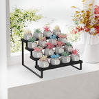 YINMIT Wooden Display Riser Stand, Tiered Perfume and Cologne Organizer Stand, 4 Tier Spice Rack Organizer, Rustic Display Shelf for Candles (4 Tier,Black) - color: 4 Tier,Black