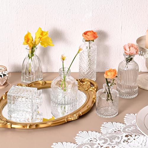 15 Pcs Glass Bud Vase Set,Assorted Clear Glass Vases for Flower Centerpieces Wedding & Party Decor,Home Table Decorations,Bud Vases in Bulk for Housewarming - color: Clear Glass Vase