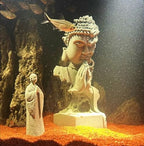 livelyfish Meditating Buddha Statue Zen Garden Statues Sandstone Thinker Buddha Sculpture Figurine for Fish Tank Aquarium Home Decorations, Gift (C) - size: C