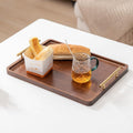 XZHXFX Bamboo Serving Tray with Gold Handles, Food Tray for Breakfast,Coffee Table,Dinner & Bar, Decorative Tray for Kitchen, Bedroom (Large) - size: 14" x 9.5" x 2"