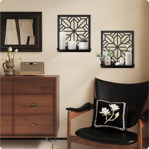 Aesthetics Candle Wall Holder, Modern Bathroom Wall Art for Living Room Bedroom Bathroom (2 Pack 11.8 x 13 in) - color: Black- Aesthetics