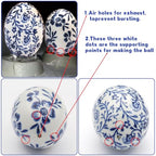 6pcs Ceramic Easter Eggs - Chinoiserie Blue and White Easter Egg Decor for Home, Living Room & Office for Christmas, Halloween, Mother's Day, Easter and Housewarming(C) - size: C