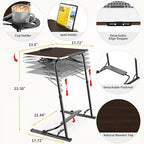 FoldWise Upgraded Folding TV Tray Table - Extra Large & Sturdy Laptop Table for Couch, Height & Angle Adjustable Desk for Dinner, Work & TV - Includes Footrest, Cup Holder, iPad Holder & Edge Stopper - color: (Black) - Dark Wood Mahogany