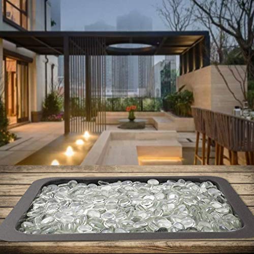 Mr. Fireglass 10 Pound Fire Glass Beads, 1/2" Reflective Round Fire Glass Drops for Fireplace Fire Pit & Lanscaping, High Luster Crystal Ice - color: Crystal Ice, size: 1/2 inch, 10 Pounds