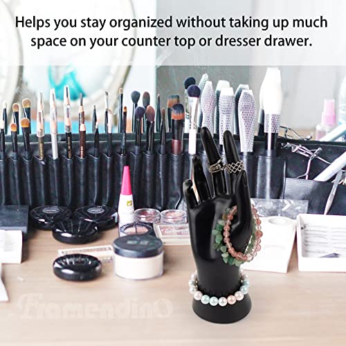 Framendino, Female Mannequin Hand Jewelry Display Holder Stand for Bracelet Necklace Ring Plastic (Black, 2 Pack) - color: Black, size: 2 Pack