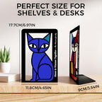 GUSFREUD Metal Cat Bookends Set of 2 – Decorative Cat Metal Book Ends for Shelves, The Mewsons Family Collection, Modern Cat Bookends for Living Room, Office & Bedroom