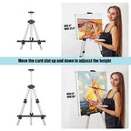 Art Painting Display Easel Stands - Portable Adjustable Aluminum Metal Tripod Artist Easels with Bags, Height from 17" to 66", Extra Sturdy for Table-Top/Floor Painting, Drawing, Displaying, Silver - style: Silver - 2pack