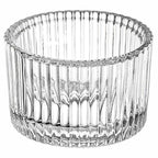 Elsjoy 24 Pack Glass Tealight Candle Holder, 2" x 1.4" Small Clear Glass Votive Candle Holders Mini Ribbed Tealight Holder for Wedding, Birthday, Festival, Table Centerpiece