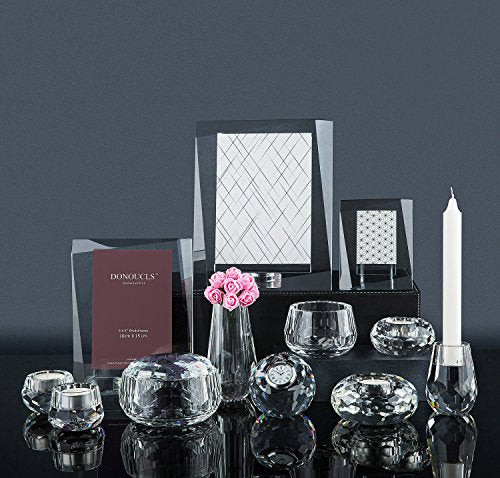 Mini Crystal Flower Bud Vase Decorative Vase for Home or Dinner Table Outline Dimensions 2.4" x 4.7" with Gift Box - size: 6x12cm
