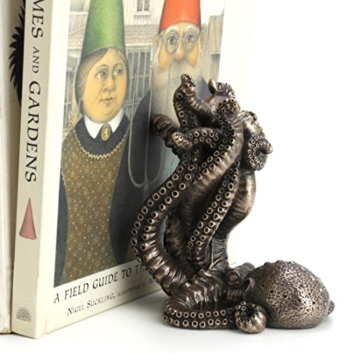 Veronese Design 5 3/8" Tall Corner Room Octopus Resin Statue Bronze Finish Single Shelf Bookend