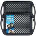 Food Trays for Eating on Couch - 2 Pack - Non Slip Dinner Trays for Eating Set of 2 Non Slip Serving Tray and Food Tray with Handles (Black) - color: Black - 2 Pack