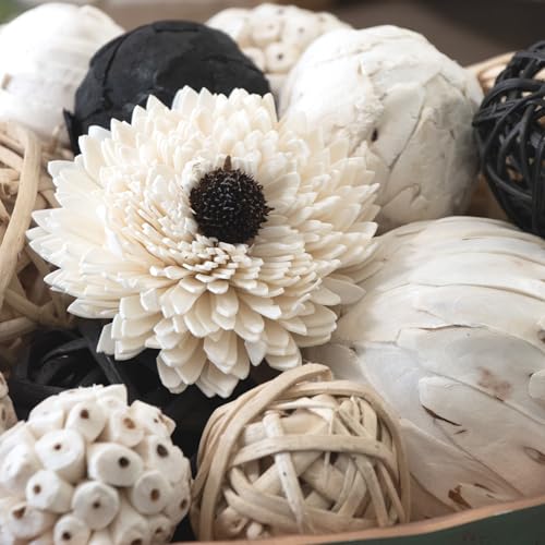 ANDALUCA Black & White Decorative Balls Bowl Filler Bag with Orbs, Balls (Black) - color: Black