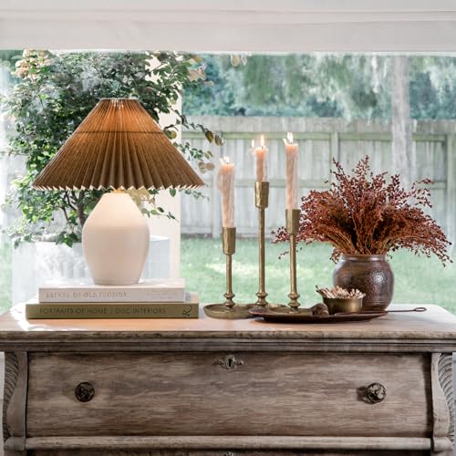 Rustic Cast Iron Taper Candle Holder - Set of 3 Vintage Candle Stands, Candlestick Holders for Wedding, Dining, Party Décor (Antique Brass) - color: Antique Brass