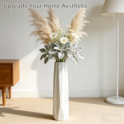 Ceramic Large Floor Vase, GDSZJLJ White 24" Tall Flower Vase Decorative Vases for Living Room Modern Home Decor Office Bedroom Kitchen Wedding House Décor, Gift for Wedding Housewarming - color: 5-stripes, size: Height-24 Inch