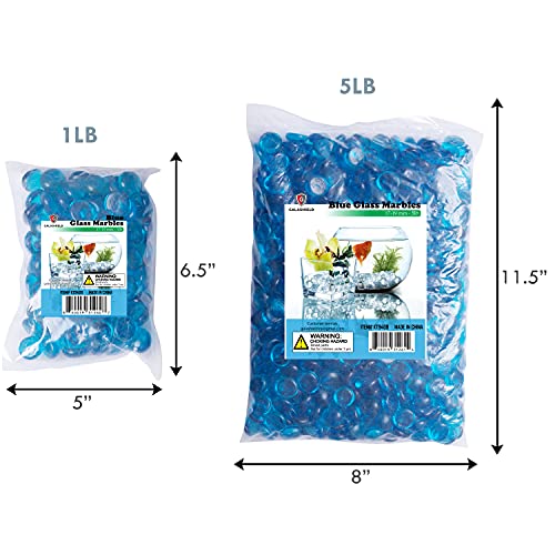 Galashield Flat Glass Marbles for Vases Blue Glass Gems Beads Pebbles Vase Filler (5 LBS, Approx. 540 PCS) - color: Blue, size: 5 LBS