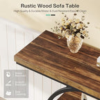 Tribesigns 41.3" Console Table, Industrial 4-Tier Sofa Table Entryway Table with Circle Base, Narrow Wood Accent Tables with Storage Shelves for Living Room, Hallway, Foyer, Rustic Brown - color: Rustic Brown