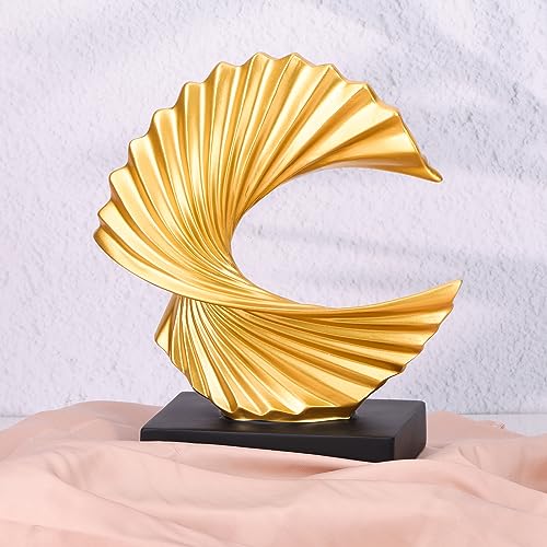 Gold Wave Sculpture,Modern Ocean Wave Home décor Accents Ornament,Resin Art Statue Home Decor Aesthetic,Shelf Decor,Coffee Table Decor Tv Stand Decor Adornos para Sala Modernos - color: Gold