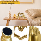 Large Gold Heart Hands Sculpture, Fan Gift Merch for Music Lovers, Home Decor Accents for Birthday Living Room Bedroom Shelf Desk, Cute Statue for Women Girls - size: Large:9.84x3.15x5.51 inch