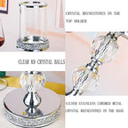 Candle Holders for Pillar Candle, Pillar Crystal Candle Holders, Candlesticks Holder for Wedding, Dining Coffee Table, Centerpieces, Home Decor CH00XM - size: 2 crystal balls