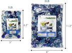 Galashield Flat Glass Marbles for Vases Blue Mix Glass Gems Beads Pebbles Vase Filler (1 LB, Approx. 105 PCS) - color: Blue Mix, size: 1 LB