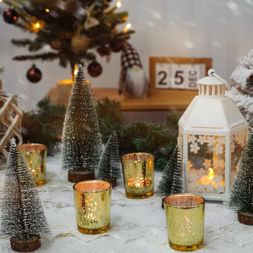 UPBUD Gold Votive Candle Holders Set of 24, Speckled Mercury Candle Holders for Wedding Gold Centerpiece Table Decorations, Tealight Candle Holder for Party Bridal Shower Decor, Home Decor - color: Gold