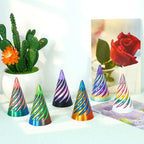 6PCS Impossible Cone,3D Printed Spiral Cone Fidget Toys,Impossible Pyramid Passthrough Sculpture,Stress Relieving Toys for Adults and Kids,Stocking Filler White Elephant Gifts (6 Colors) - color: 6 Colors