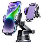 VANMASS [True Military-Grade] Car Phone Holder [Upgraded Suction & Clip] Cell Phone Mount for Dashboard Windshield Vent Truck Cradle Dash Stand for iPhone 16 Pro Max 15 14 13 12 Android, Purple - color: Purple