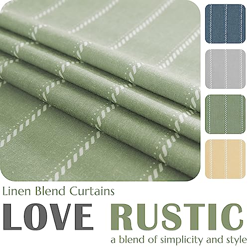 jinchan Nautical Striped Linen Kitchen Curtains 24 Inches Farmhouse Tier Cafe Curtains for Living Room Bathroom Laundry RV Rustic Half Window Light Filtering 2 Panels Green - color: Nautical Striped Green, size: 26"W x 24"L (Pack of 2)
