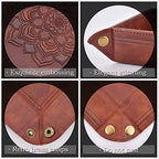 2 Pack Valet Tray, PU Leather Valet Tray Can Be Used As Key Bowl, Cologne Organizer for Men and Travel Jewelry Box, for Key Earphone Phone Coin Change Watches (8.6 * 8.6'' Brown + Pink)