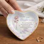 Daughter in Law Gifts Heart Shape Jewelry Dish, Jewelry Tray Gift from Mother-in-law, “The Only Thing Better… Is Watching You Become a Mother” Sentimental Motherhood Keepsake - color: Daughter In Law 128