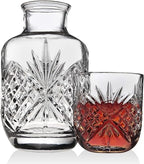 Godinger Bedside Night Carafe - Cup and Bottle to Keep Next To Your Bed for a Handy Midnight Drink, 16oz - color: Clear