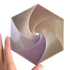 Fractal Fidget Hexagon - Suitable for Relieving Stress, Anxiety, and Tension | Autism, ADHD | Desk Adult Fidgeting Stress Relief Gift (Golden Purple Orange 35 Rings) - color: Golden Purple Orange 35 Rings